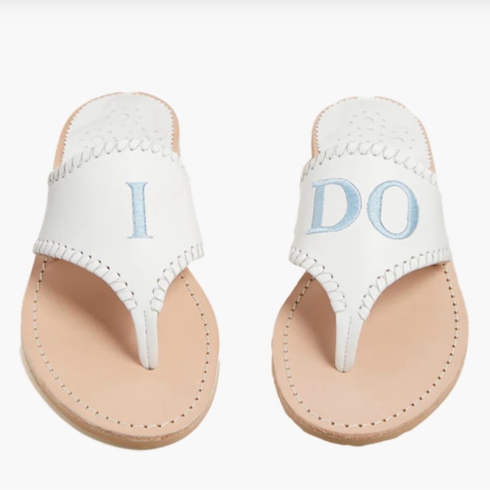 NEVER WORN Jack Rogers “I Do” Sandals White & Blue